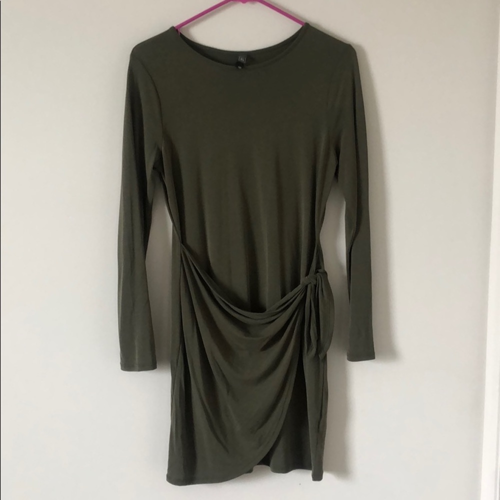 Olive green Alya wrap dress